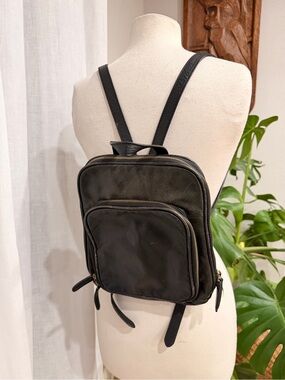 Margot Black Leather Mini Backpack Soft Pebbled Leather Minimalist Bag